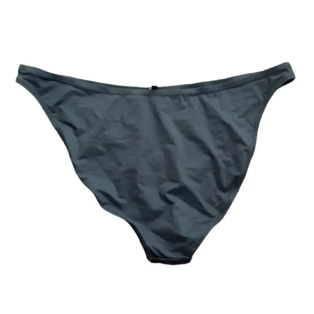 NWT SKIMS Recycled Swim Mid Coverage Bottom Swim Bikini Bottom In Gunmetal Gray